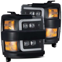 Load image into Gallery viewer, AlphaRex 15-18 Chevy 2500HD NOVA LED Proj Headlight Plank Style Jet Blk w/Activ Light/Seq Signal/DRL 880229 *Discontinued