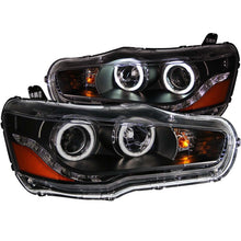Load image into Gallery viewer, Anzo 2008-2015 Mitsubishi Lancer Projector Headlights w/ Halo Black (CCFL)