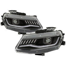 Load image into Gallery viewer, Spyder Chevy Camaro 16-18 Halogen Model Projector Headlights Black PRO-YD-CCAM16HALSI-SEQ-BK 5087331