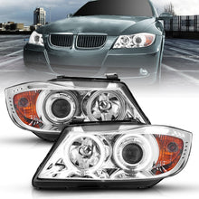 Load image into Gallery viewer, Anzo 2006-2008 BMW 3 Series E90-E91 Projector Headlights w/ Halo w/ LED Bar