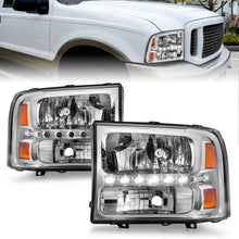 Load image into Gallery viewer, Anzo 2000-2004 Ford Excursion Crystal Headlights Chrome w/ LED 1pc