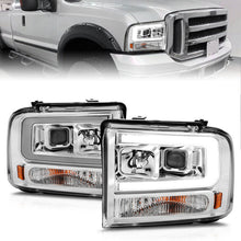 Load image into Gallery viewer, ANZO 99-04 Ford F250/F350/F450/Excursion (excl 99) Projector Headlights - w/Light Bar Chrome Housing 111552