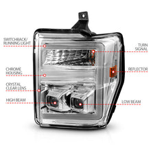 Load image into Gallery viewer, ANZO 08-10 Ford F-250 - F-550 Super Duty Projector Headlights w/ Light Bar Switchback Chrome Housing 111587