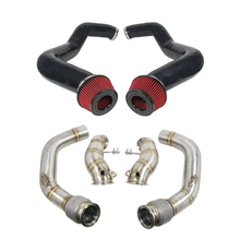 Load image into Gallery viewer, Race Exhaust Downpipes &amp; Front Mount Cold Air Intake System for BMW F90 G90 M5 F92 M8 S63 4.4L V8