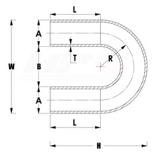 Load image into Gallery viewer, HPS Performance Products HPS 2-1/2" OD 180 Degree U Bend 6061 Aluminum Elbow Pipe Tubing 16 Gauge