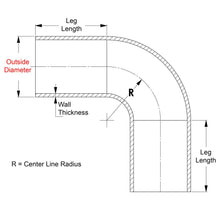Load image into Gallery viewer, HPS Performance Products HPS 1" OD 90 Degree Bend 6061 Aluminum Elbow Pipe Tubing 16 Gauge, Mandrel Bent, Mill Finish