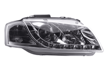 Load image into Gallery viewer, Audi A3 (8P / 8PA) Chrome LED Headlights with Daytime Running Lights (2003 - 2007)