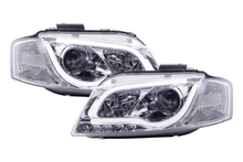 Load image into Gallery viewer, Audi A3 (8P 8PA) Chrome LED Headlights with Daytime Running Lights (2008-2012)