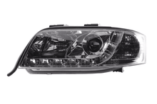 Load image into Gallery viewer, Audi A6 (C5 4B) Chrome LED Headlights with Daytime Running Lights (2001-2004)