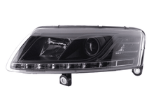 Load image into Gallery viewer, Audi A6 (C6 4F) Black Xenon LED Headlights with Daytime Running Lights (2004-2008)