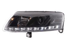 Load image into Gallery viewer, Audi A6 (C6 4F) Black Xenon LED Headlights with Daytime Running Lights (2004-2008)