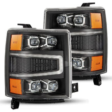 Load image into Gallery viewer, AlphaRex 04-15 Chevy 1500HD NOVA-Series LED Proj Headlights Black w/Activ Light/Seq Signal &amp; SB DRL 880239 *Discontinued