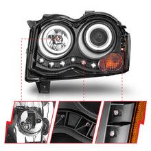 Load image into Gallery viewer, Anzo 2008-2010 Jeep Grand Cherokee Projector Headlights w/ Halo Black CCFL