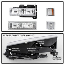 Load image into Gallery viewer, SPYDER Xtune Chevy Suburban 94-98 Headlights w/ Corner &amp; Parking Lights 8pcs Chrome HD-JH-CCK88-AM-C-SET 5069535