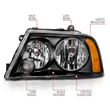 Load image into Gallery viewer, Anzo 2003-2006 Lincoln Navigator Crystal Headlights Black