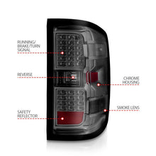 Load image into Gallery viewer, ANZO 15-19 Chevy Silverado 2500HD/3500HD (Factory Halogen Only) LED Tail Lights Smoke w/Clear Lens 311424