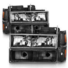 Load image into Gallery viewer, ANZO 88-98 Chevrolet C1500 Crystal Headlights Black 111505