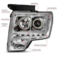 Load image into Gallery viewer, Anzo 2009-2014 Ford F-150 Projector Headlights w/ Halo Chrome (CCFL) G2