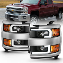 Load image into Gallery viewer, Anzo 2015-2016 Chevrolet Silverado Projector Headlights w/ Plank Style Desi