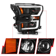 Load image into Gallery viewer, Anzo 2015-2016 Ford F-150 Projector Headlights w/ Plank Style Switchback Bl