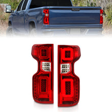 Load image into Gallery viewer, ANZO 19-21 Chevy Silverado Full LED Tailights Chrome Housing Red/Clear Lens G2 (w/C Light Bars) 311416