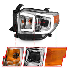 Load image into Gallery viewer, ANZO 14-17 Toyota Tundra Plank Style Projector Headlights Chrome w/ Amber 111415