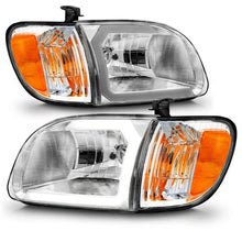 Load image into Gallery viewer, ANZO 00-04 Toyota Tundra (Reg/Acc Cab Only) Crystal Headlights w/Lgt Bar Chrome w/Corner Lights 2pc 111580