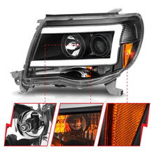 Load image into Gallery viewer, ANZO 05-09 Toyota Tacoma Projector Light Bar Style Headlights w/ C Light Bar 111517