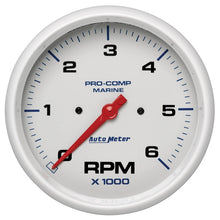Load image into Gallery viewer, Autometer Marine White Ultra-Lite 5in In-Dash Tachometer 0-6K RPM 200750
