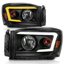Load image into Gallery viewer, Anzo 06-09 Dodge RAM 1500/2500/3500 Headlights Black Housing/Clear Lens (w/Switchback Light Bars) 111526