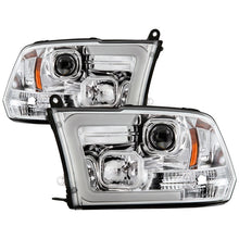 Load image into Gallery viewer, Spyder 09-16 Dodge Ram 1500 Ver 2 Proj Headlight - Light Bar Turn Signal - Chro - PRO-YD-DR09V2-SB-C 5086259