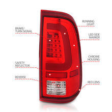 Load image into Gallery viewer, ANZO 2008-2016 Ford F-250 LED Taillights Chrome Housing Red/Clear Lens (Pair) 311358