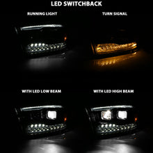 Load image into Gallery viewer, ANZO 2009-2018 Dodge Ram 1500 Led Projector Plank Style Switchback H.L Halo Black Amber (OE Style) 111464