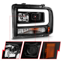 Load image into Gallery viewer, ANZO 99-04 Ford F250/F350/F450/Excursion (excl 99) Projector Headlights - w/ Light Bar Black Housing 111551