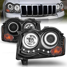 Load image into Gallery viewer, Anzo 2008-2010 Jeep Grand Cherokee Projector Headlights w/ Halo Black CCFL