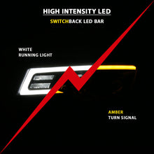 Load image into Gallery viewer, ANZO 2017-2018 Jeep Grand Cherokee Projector Headlights w/ Plank Style Switchback - Black w/ Amber 111418