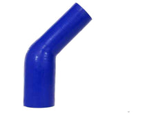 Load image into Gallery viewer, HPS 1-3/4" - 2-1/4" ID, Silicone 45 Degree Elbow Reducer Coupler Hose, High Temp 4-ply Reinforced, Blue, 45mm - 57mm ID