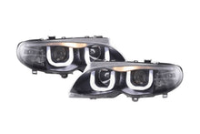 Load image into Gallery viewer, BMW 3-series E46 Sedan/Touring Black "U Eye"  Headlights (2002-2005)