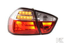 Load image into Gallery viewer, BMW 3-Series E90 Sedan Red/Clear LED Bar Taillights (2005-2008)