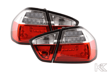 Load image into Gallery viewer, BMW 3-Series E90 Sedan Red/Clear LED Bar Taillights (2005-2008)