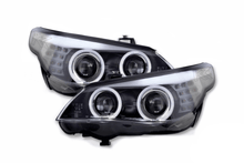 Load image into Gallery viewer, BMW 5-series E60 E61 Black Angel Eyes Headlight Set (2003-2007)