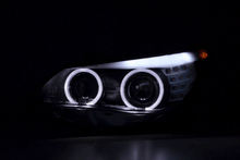 Load image into Gallery viewer, BMW 5-series E60 E61 Black Angel Eyes Headlight Set (2003-2007)