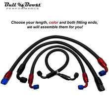 Load image into Gallery viewer, Black Fuel Hose Oil Fuel Gas Line AN6-AN8-AN10 Nylon Braided / BUILD YOUR OWN