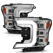 Load image into Gallery viewer, Anzo 18-20 Ford F-150 Full Led Projector Light Bar Style Headlights - Chrome Amber 111521