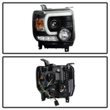 Load image into Gallery viewer, Spyder GMC Sierra 14-16 Projector Headlights Light Bar DRL Black PRO-YD-GS14-LBDRL-BK 5080523
