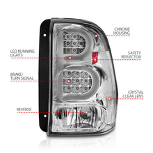 Load image into Gallery viewer, ANZO 2002-2009 Chevrolet Trailblazer LED Tail Lights w/ Light Bar Chrome Housing Clear Lens 311373