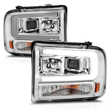 Load image into Gallery viewer, ANZO 99-04 Ford F250/F350/F450/Excursion (excl 99) Projector Headlights - w/Light Bar Chrome Housing 111552