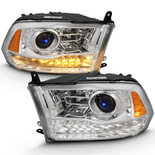 Load image into Gallery viewer, ANZO 2009-2018 Dodge Ram 1500 Projector Plank Style Switchback H.L Halo Chrome Amber (OE Style) 111440