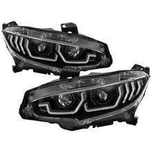 Load image into Gallery viewer, Spyder Honda Civic 16-18 2DR/4DR/Hatchback Headlight Black PRO-YD-HC16PL-SEQ-BK 5087539