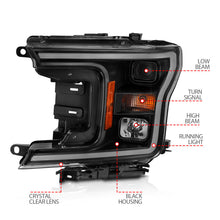 Load image into Gallery viewer, ANZO 2018-2019 Ford F-150 Projector Plank Style H.L. Black Amber (Without Switchback) 111467